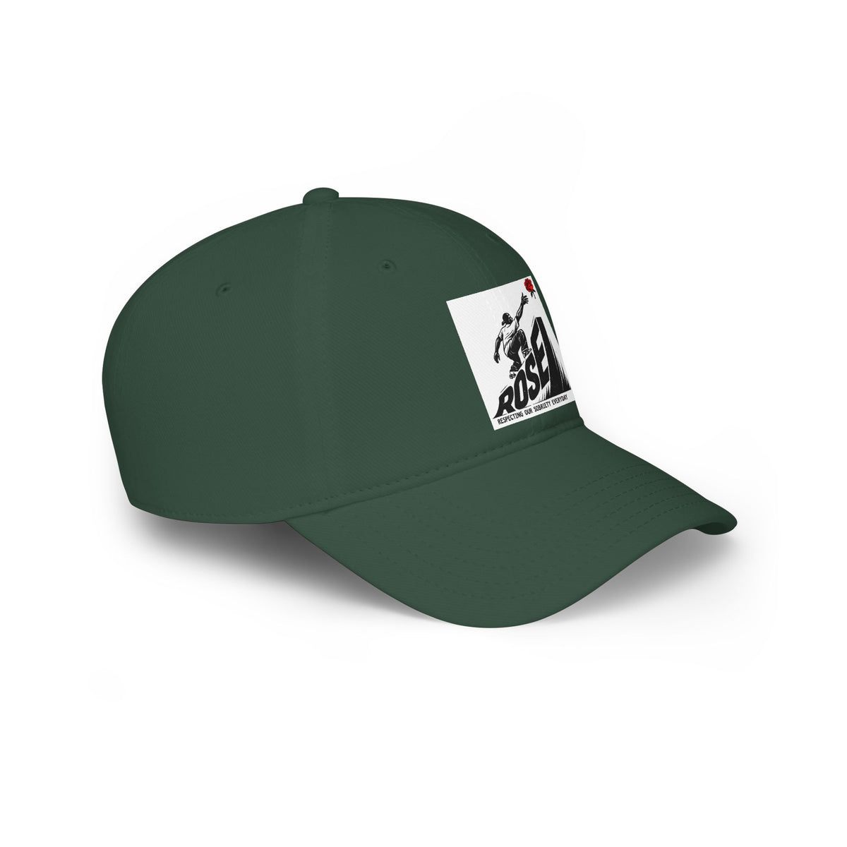 ROSE Reach Baseball Cap - Skate Culture Graphic Low Profile Hat (Japanese Kanji Inspired)