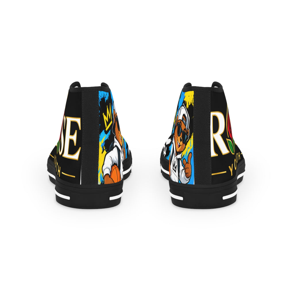 Men's ROSE Youth-Bear the Baller-High Top Sneakers – Bold Street Art Graphic Shoes