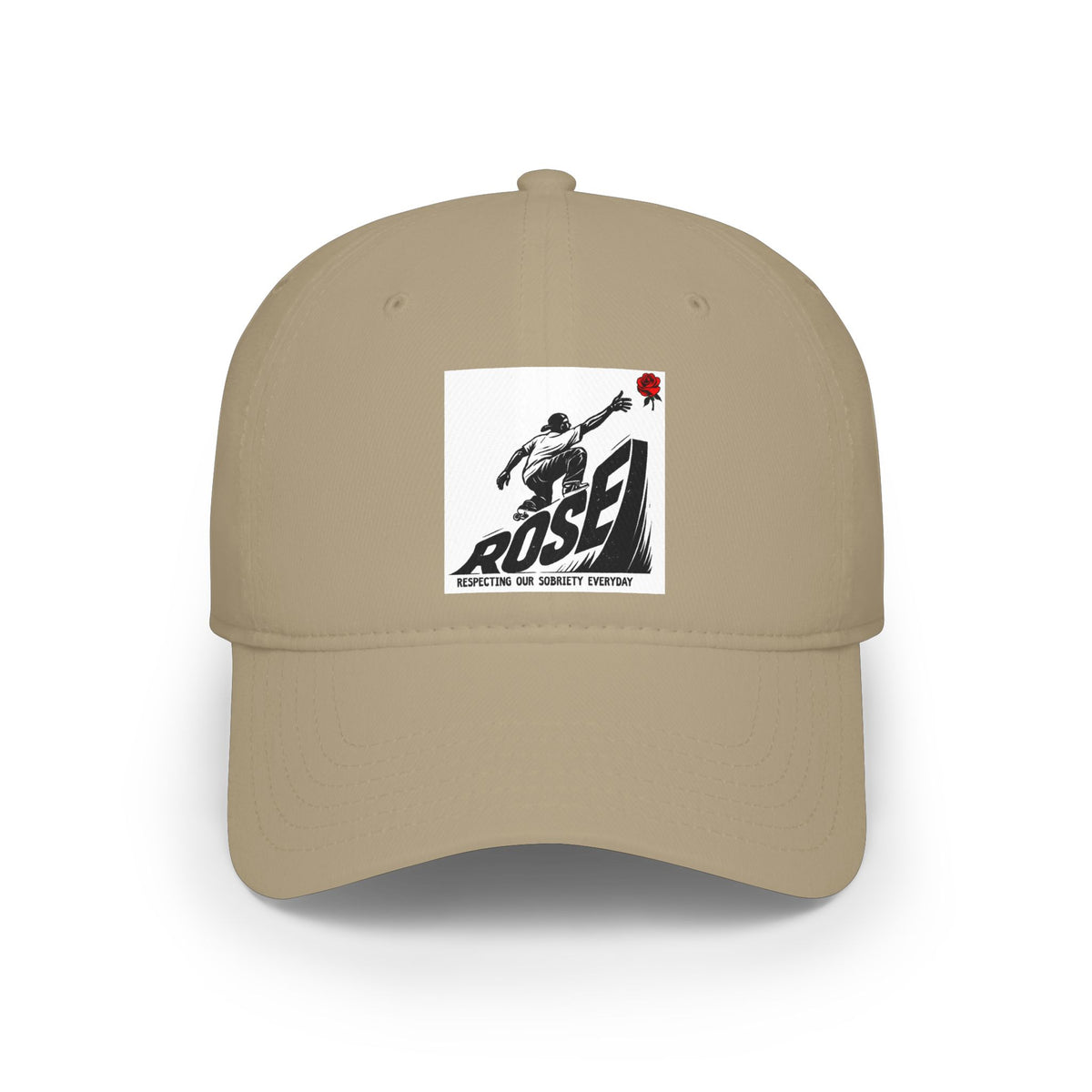 ROSE Reach Baseball Cap - Skate Culture Graphic Low Profile Hat (Japanese Kanji Inspired)