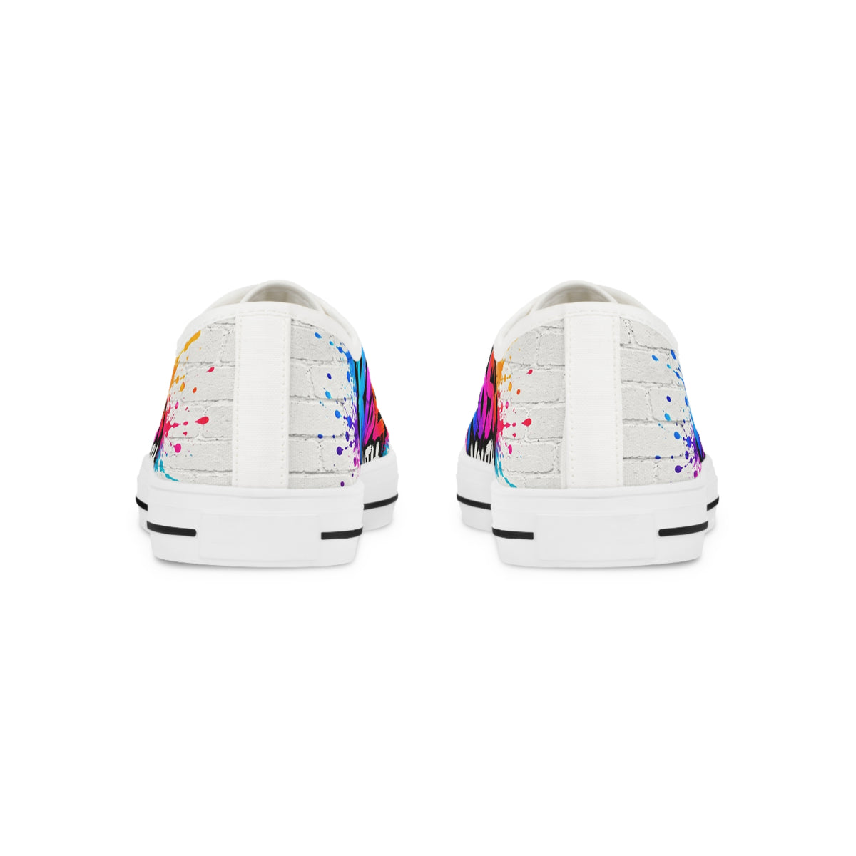 Unisex ROSE Low Top Sneakers – Colorful Graffiti ROSE Logo Sneaker