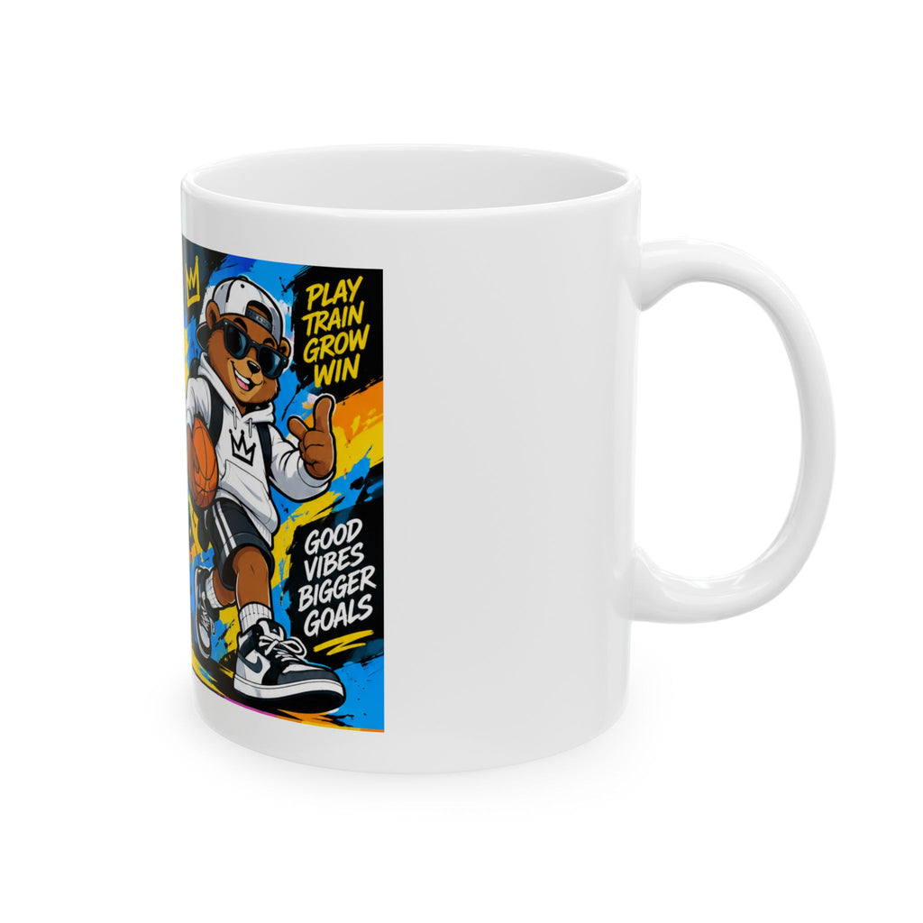 Basketball Bear Graffiti Ceramic Mug – ‘Rose Youth’ Urban Street Art 11oz/15oz