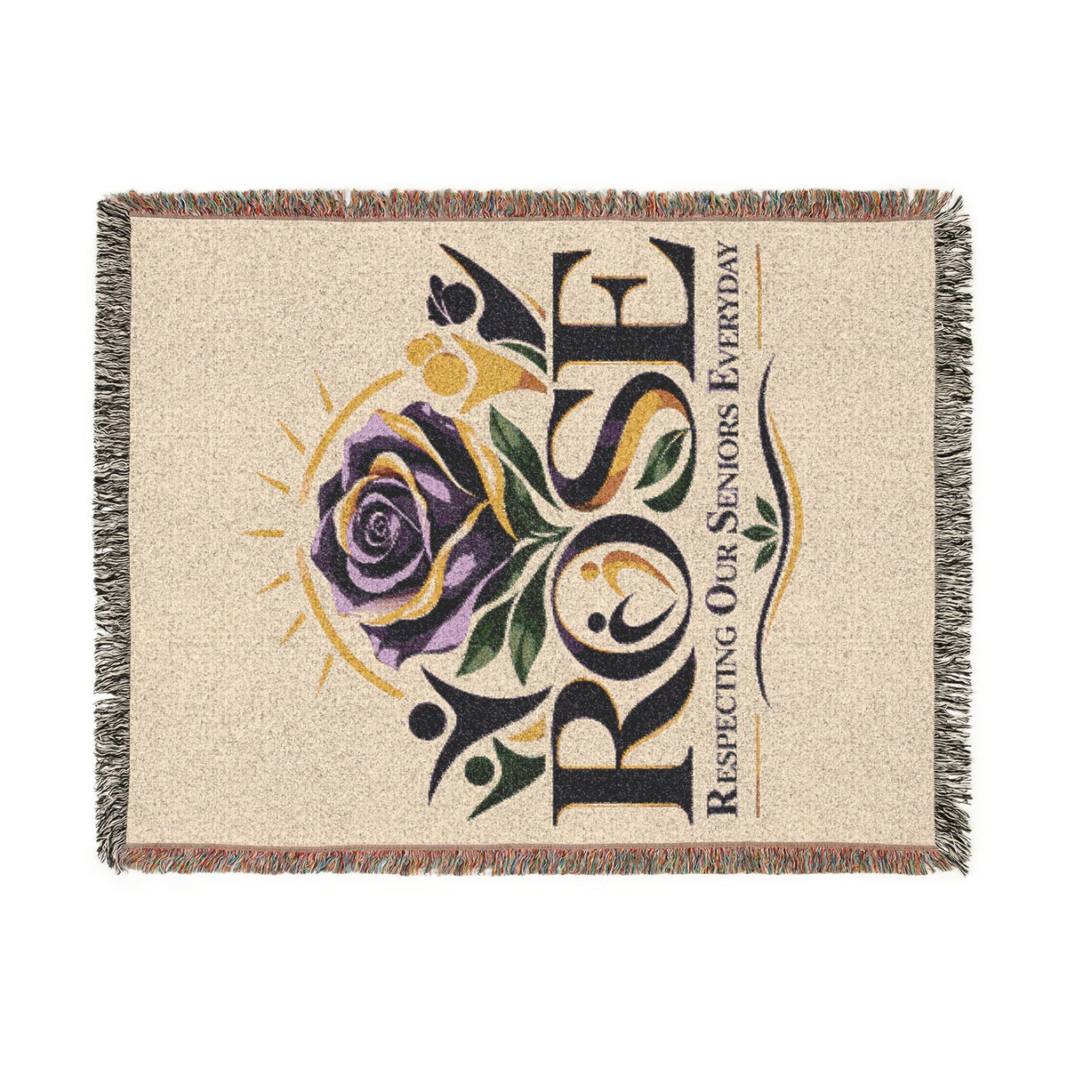 ROSE “Respecting Our Seniors Everyday” Inspirational Woven Blanket