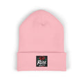 Embroidered 'Rose Youth' Cuffed Beanie – Vintage Patch Knit Hat
