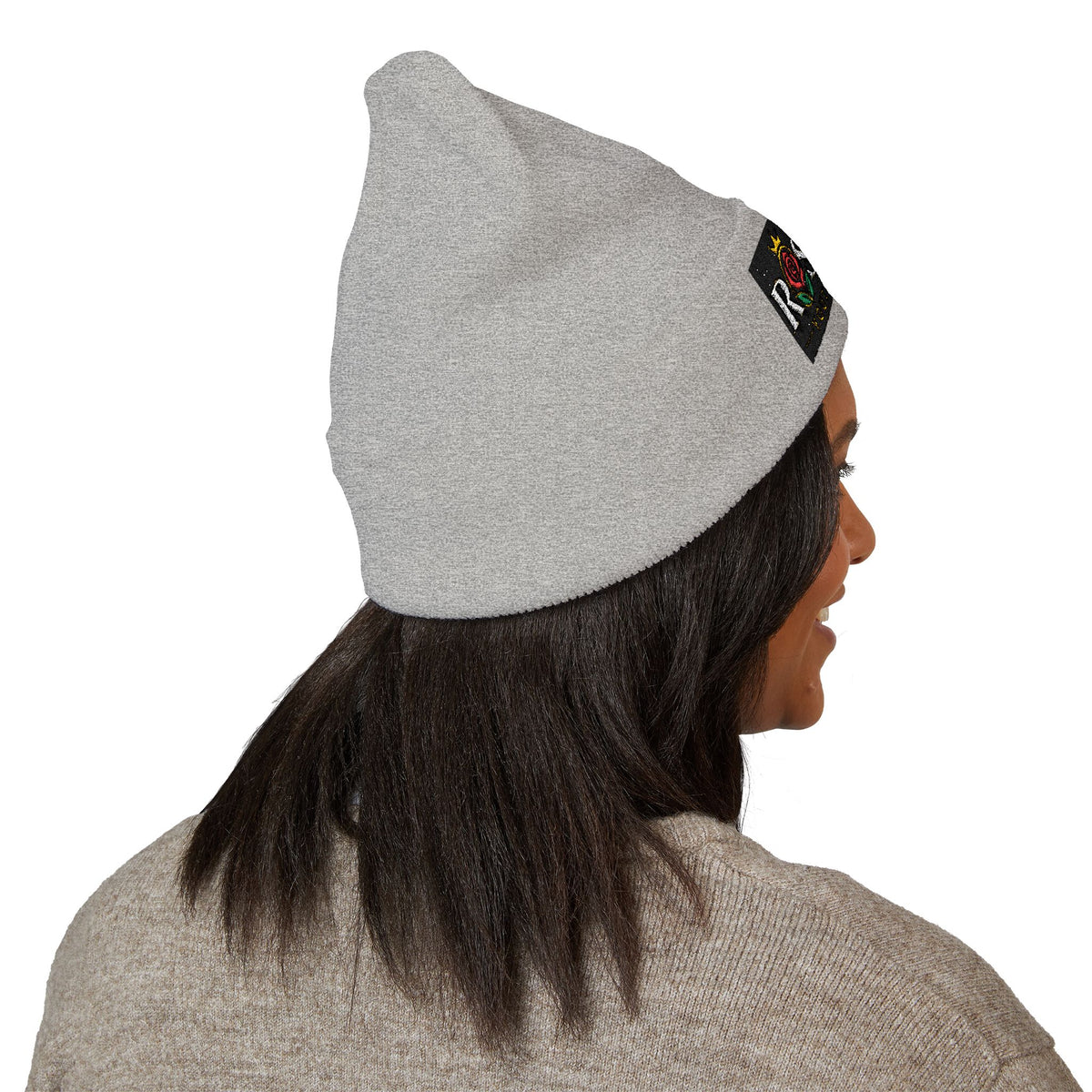 Embroidered 'ROSE Youth' Cuffed Beanie — 'Young Not Dumb' Streetwear Knit Hat