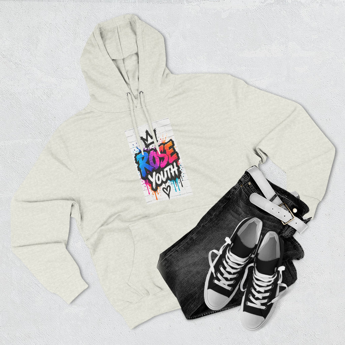 ROSE Youth Drip Logo Hoodie - "Bear The Baller" Motivational Back Panel