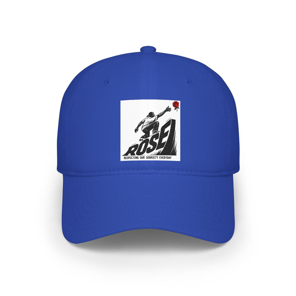 ROSE Reach Baseball Cap - Skate Culture Graphic Low Profile Hat (Japanese Kanji Inspired)