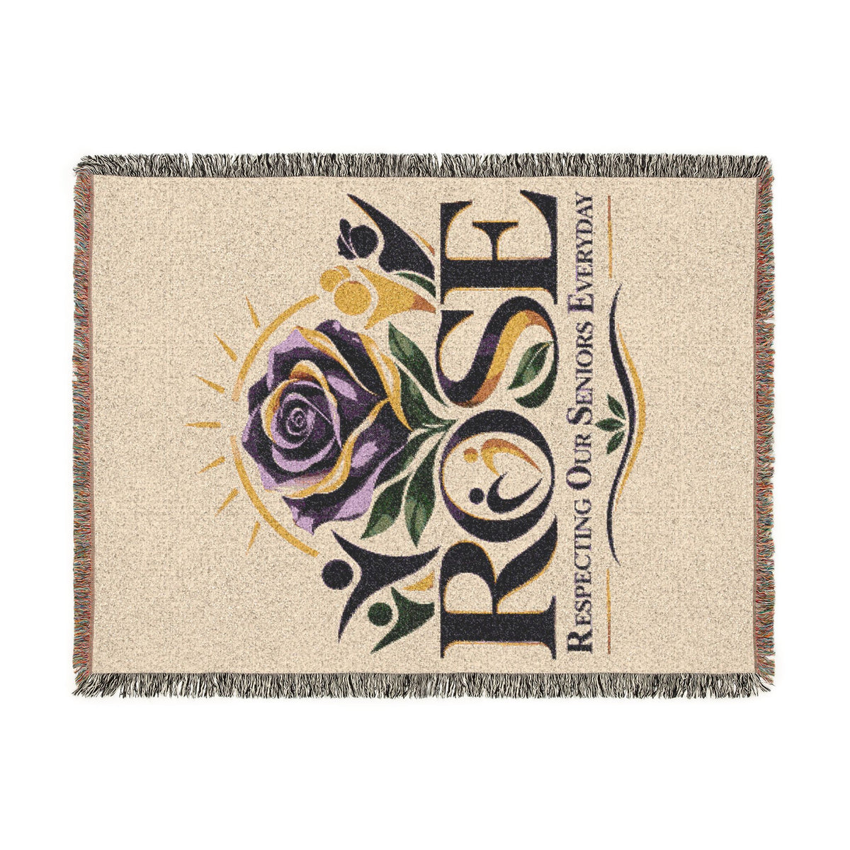 ROSE “Respecting Our Seniors Everyday” Inspirational Woven Blanket