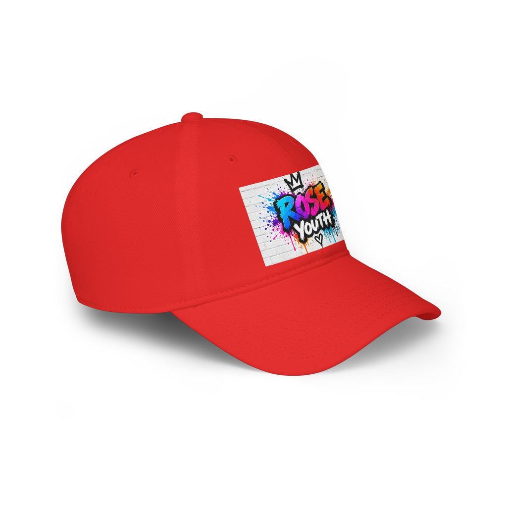 Rose Youth Drip Graffiti Logo Low Profile Baseball Cap