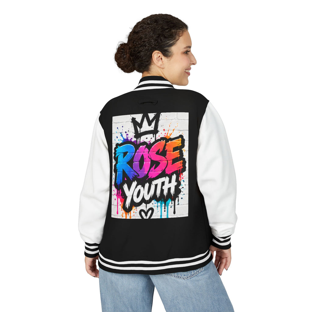Rose Youth Graffiti Logo Letterman Jacket