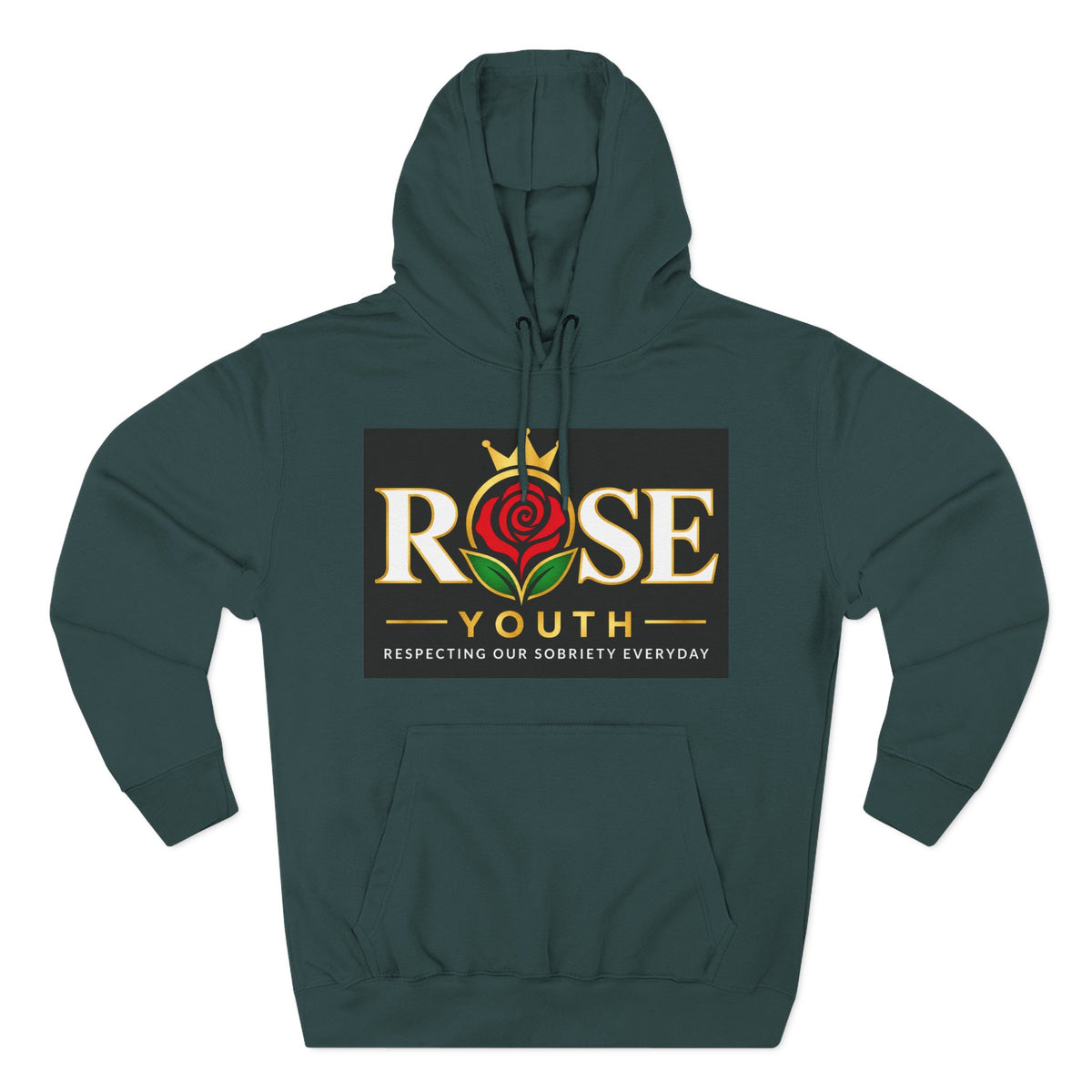 ROSE Youth Logo Hoodie — "Respecting Our Sobriety Every Day" Graphic Fleece Pullover