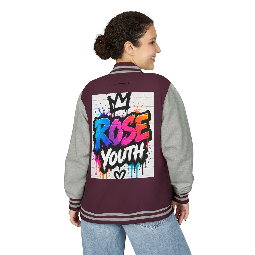 Rose Youth Graffiti Logo Letterman Jacket