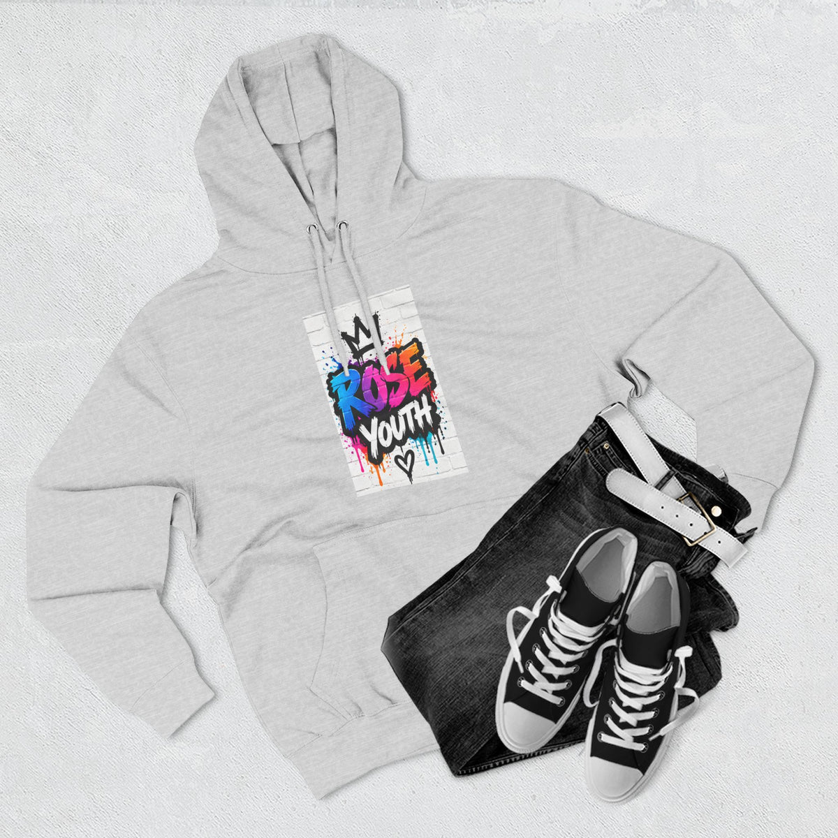 ROSE Youth Drip Logo Hoodie - "Bear The Baller" Motivational Back Panel