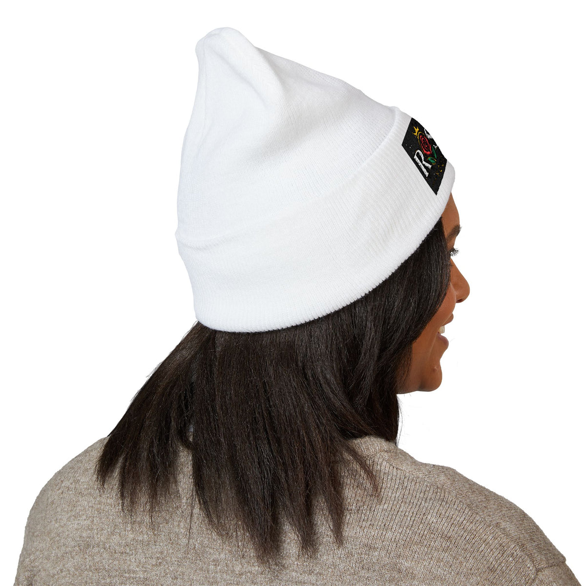 Embroidered 'ROSE Youth' Cuffed Beanie — 'Young Not Dumb' Streetwear Knit Hat
