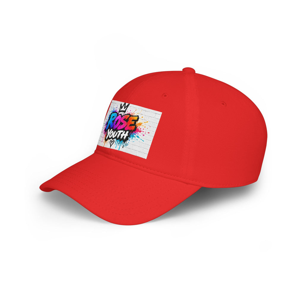 Rose Youth Drip Graffiti Logo Low Profile Baseball Cap