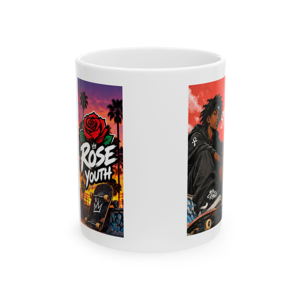 CMW's Spiritualist Anime Graffiti Ceramic Mug – ‘Rose Youth’ Urban Street Art 11oz/15oz