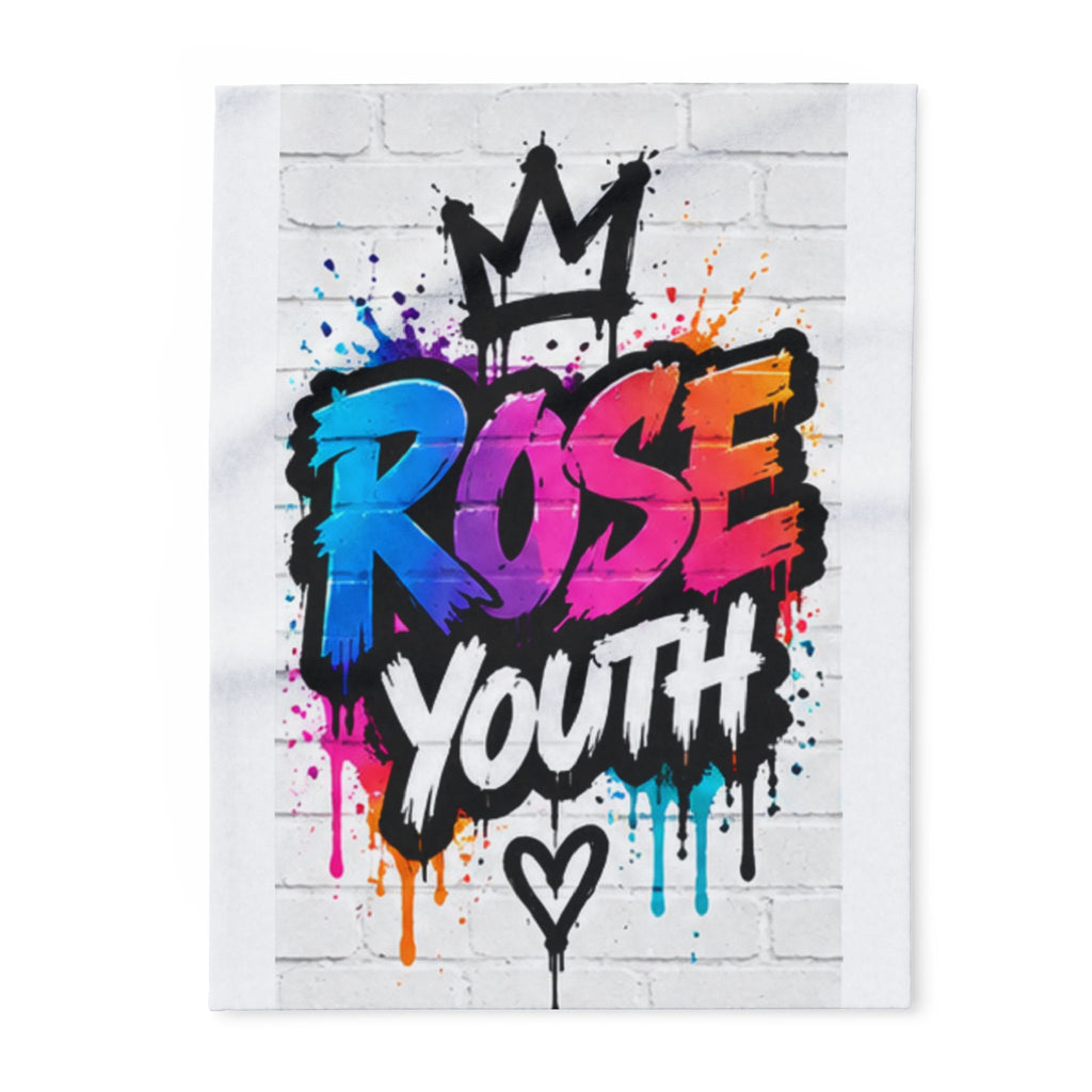 Rose Youth Graffiti Logo Arctic Fleece Blanket