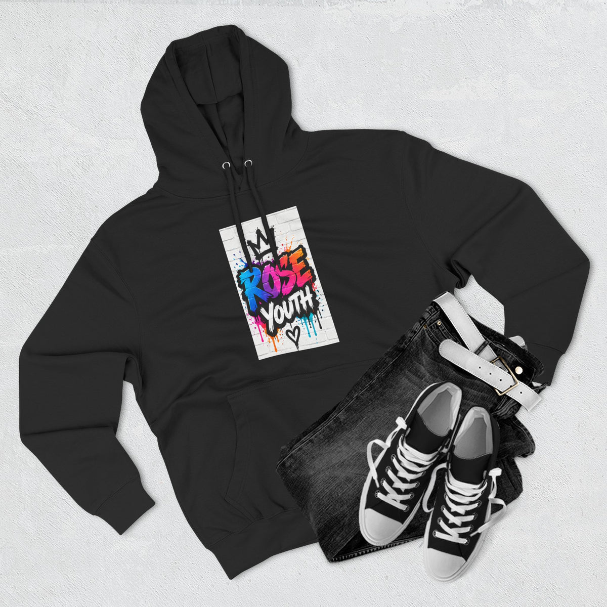 ROSE Youth Drip Logo Hoodie - "Bear The Baller" Motivational Back Panel