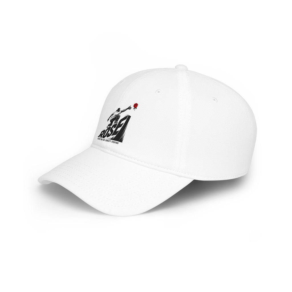 ROSE Reach Baseball Cap - Skate Culture Graphic Low Profile Hat (Japanese Kanji Inspired)