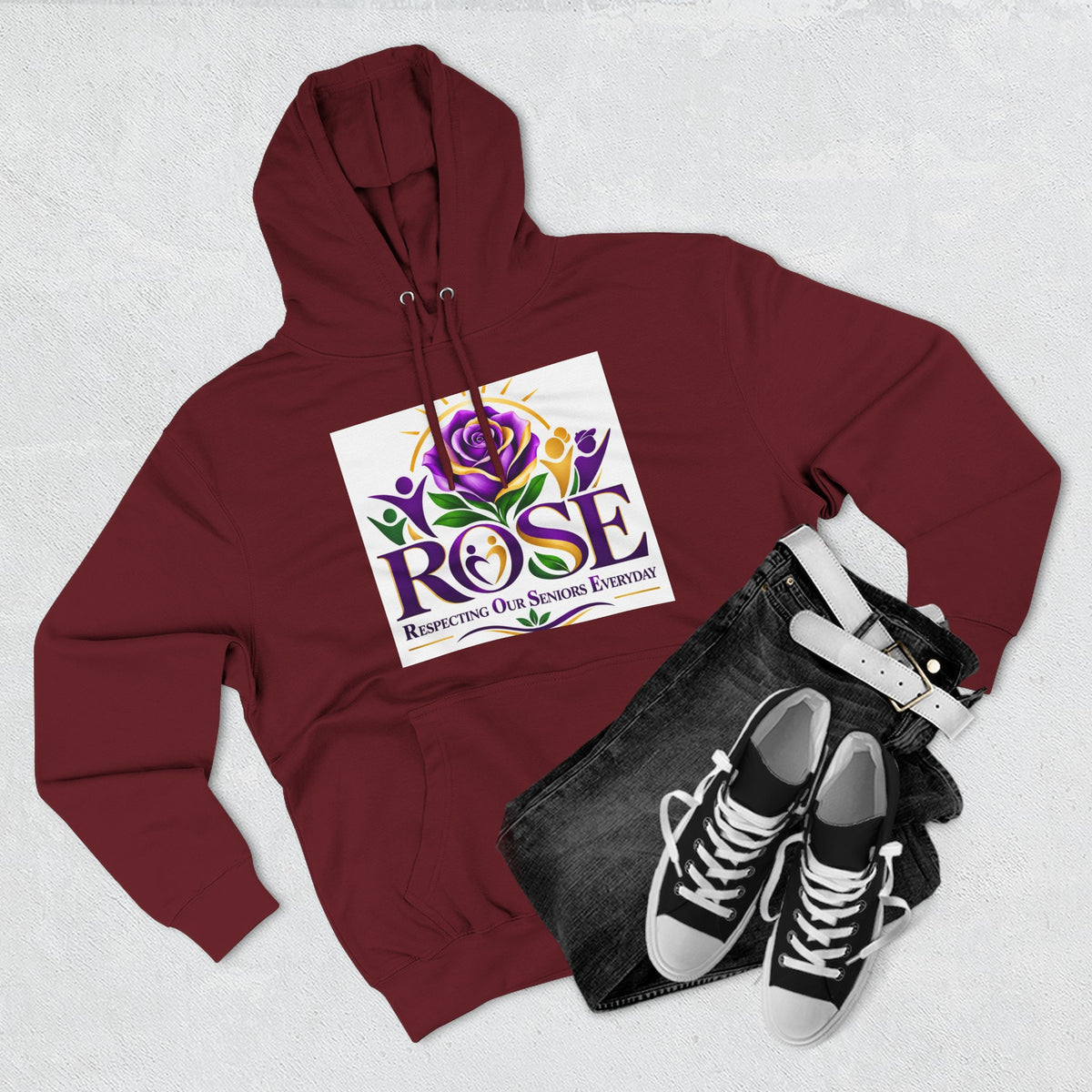 Rose Tribute Hoodie — "Giving You Your Rose" Celebration of Life Floral Pullover