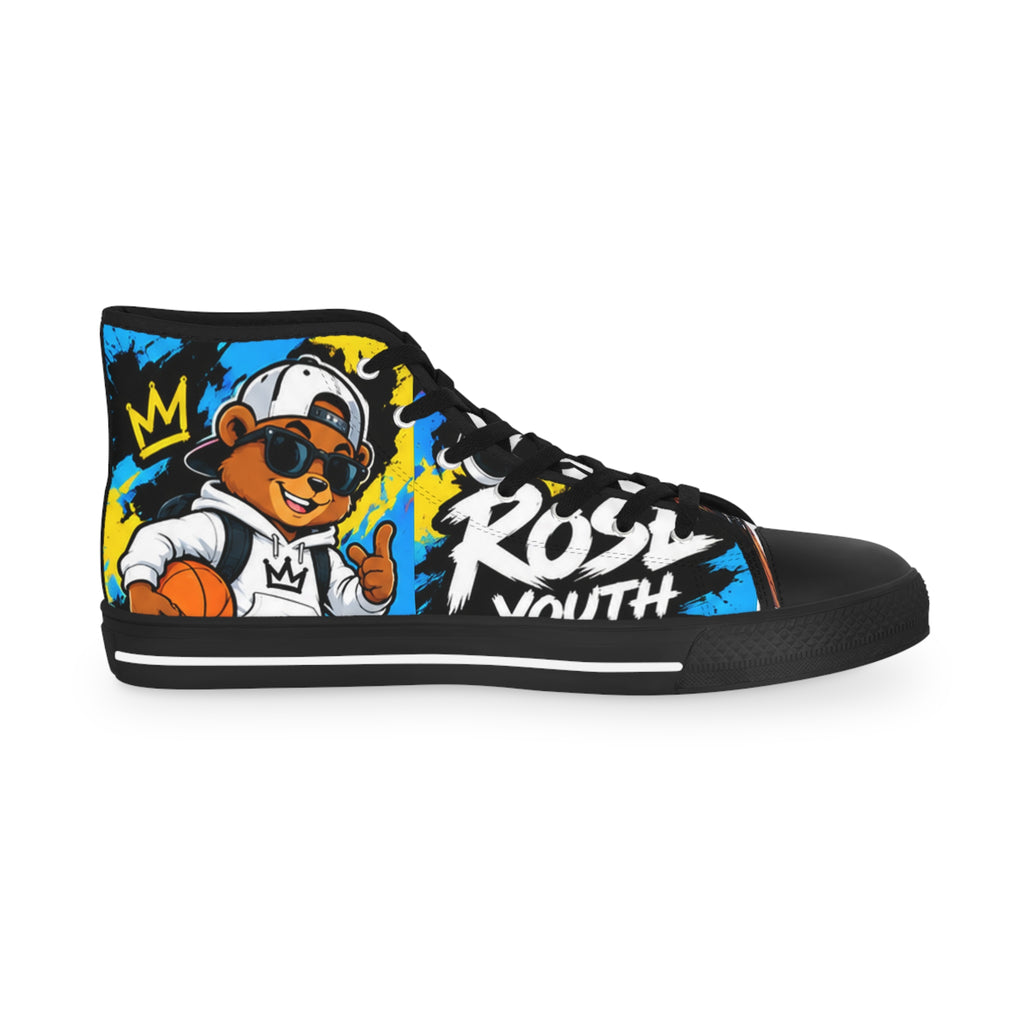 Men's ROSE Youth-Bear the Baller-High Top Sneakers – Bold Street Art Graphic Shoes