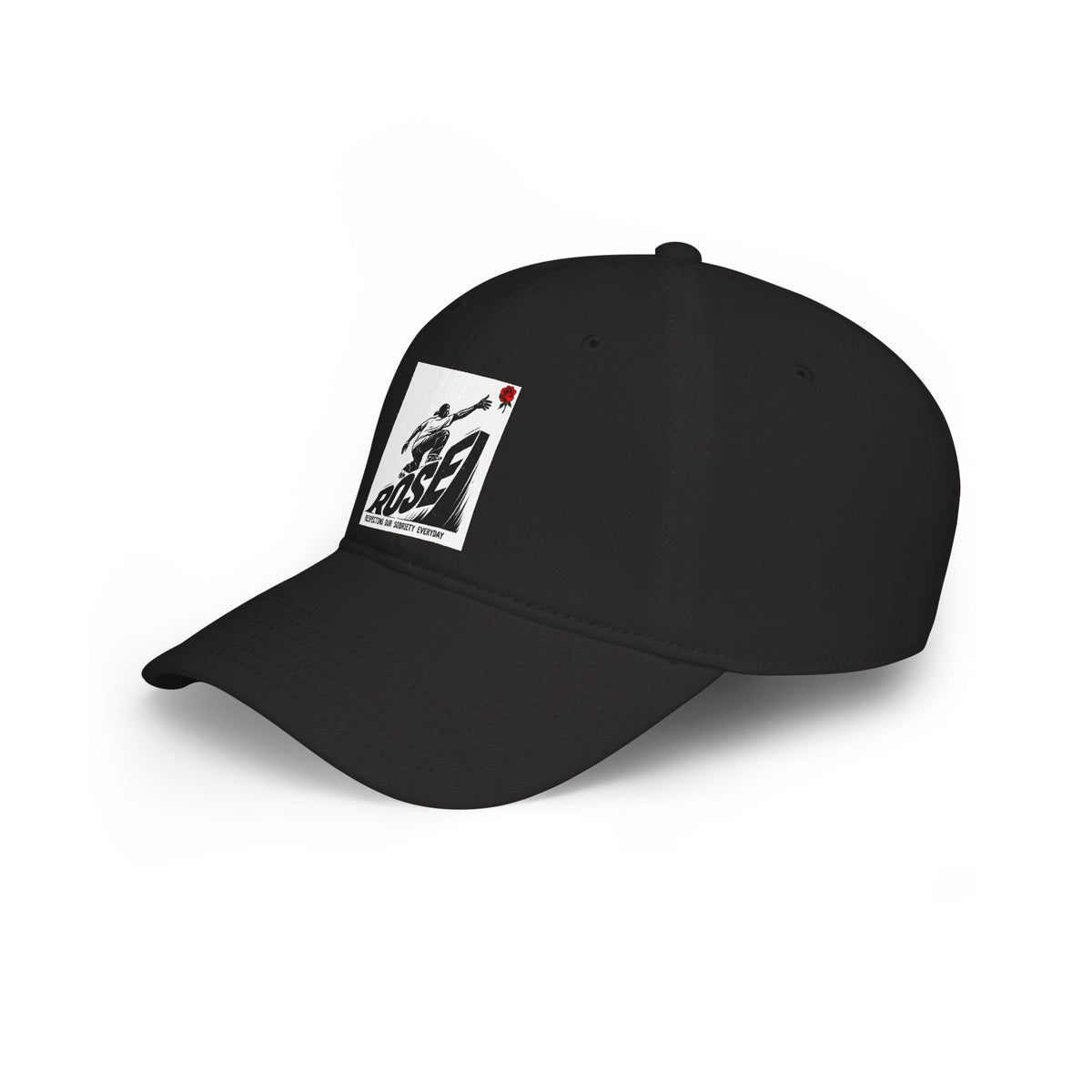 ROSE Reach Baseball Cap - Skate Culture Graphic Low Profile Hat (Japanese Kanji Inspired)