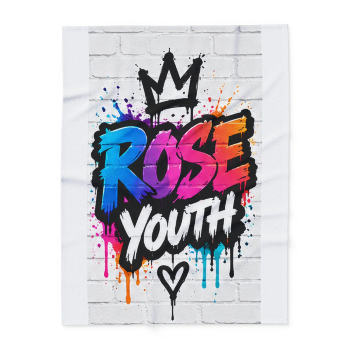Rose Youth Graffiti Logo Arctic Fleece Blanket