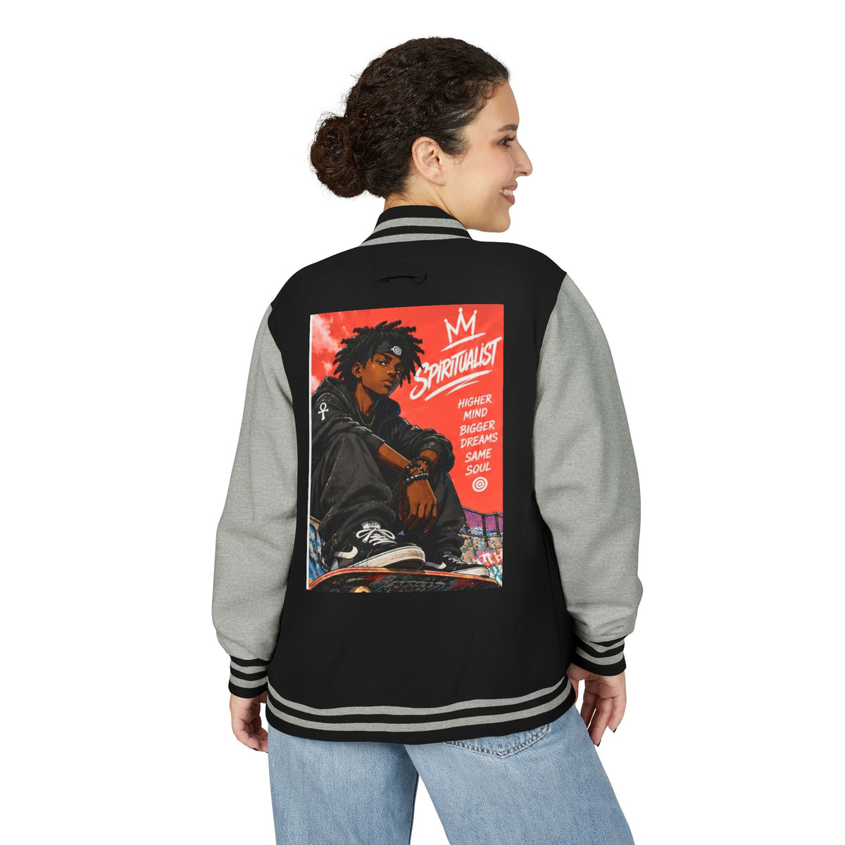 Rose Youth Spiritualist Inspirational Anime Letterman Jacket
