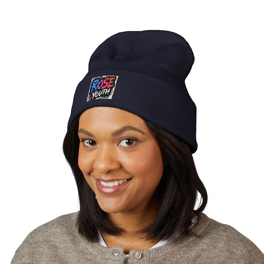 ROSE Youth Drip Embroidered Cuffed Beanie