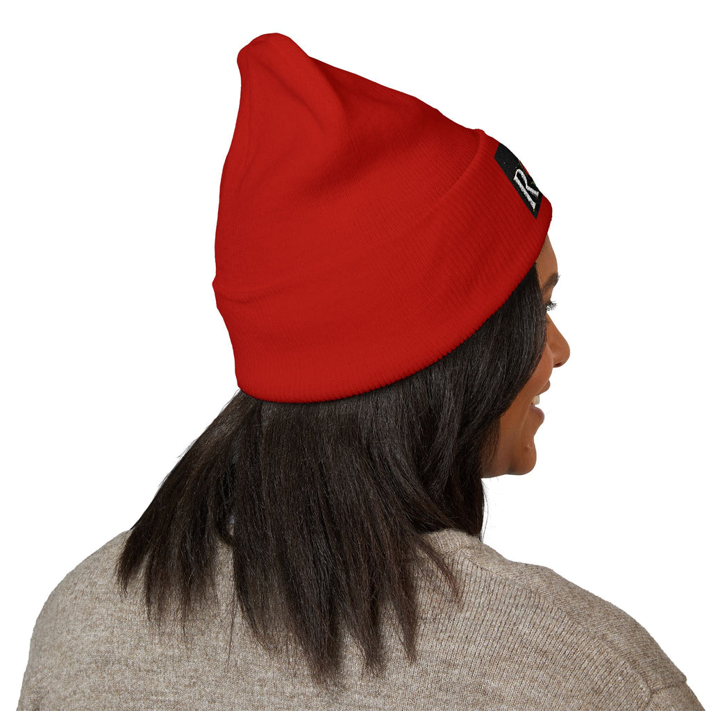 Rose Crown Embroidered Cuffed Beanie