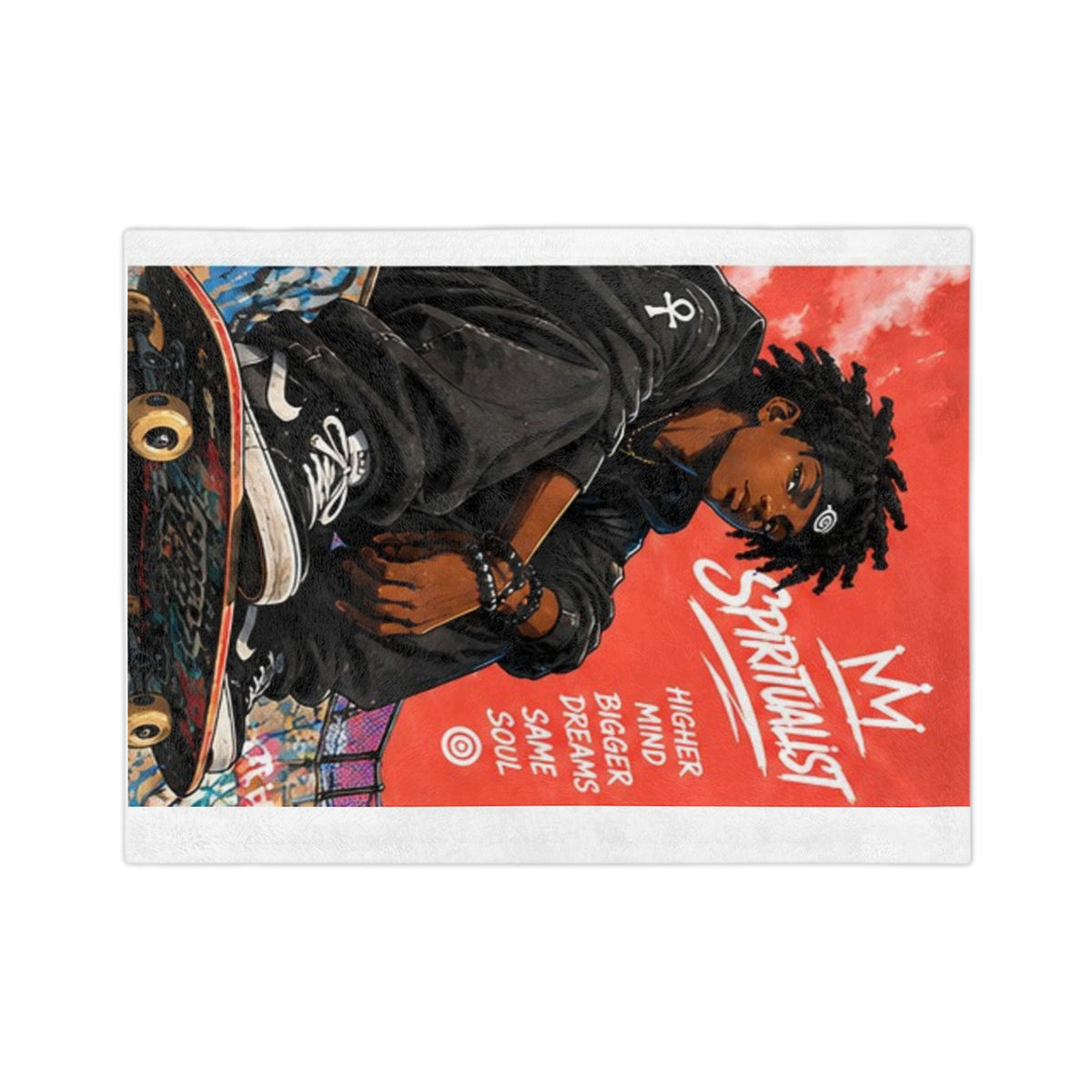 Spiritualist Skateboarder Velveteen Microfiber Blanket