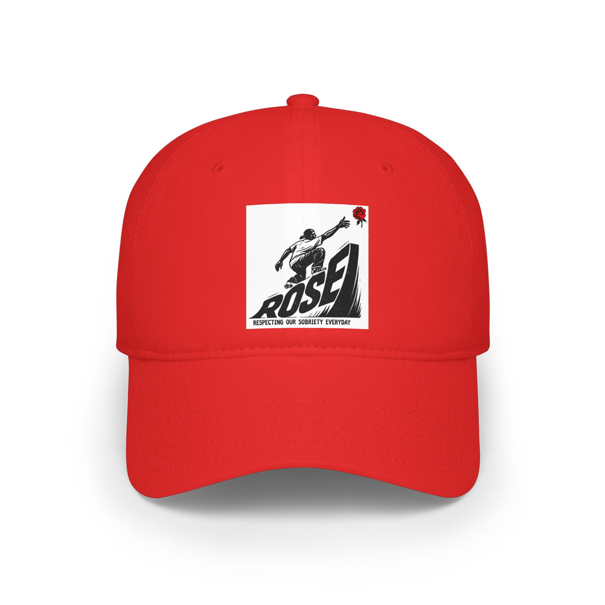 ROSE Reach Baseball Cap - Skate Culture Graphic Low Profile Hat (Japanese Kanji Inspired)
