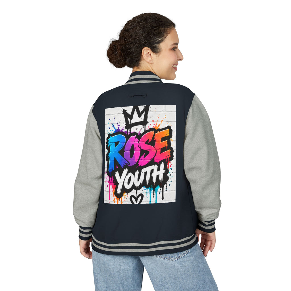 Rose Youth Graffiti Logo Letterman Jacket