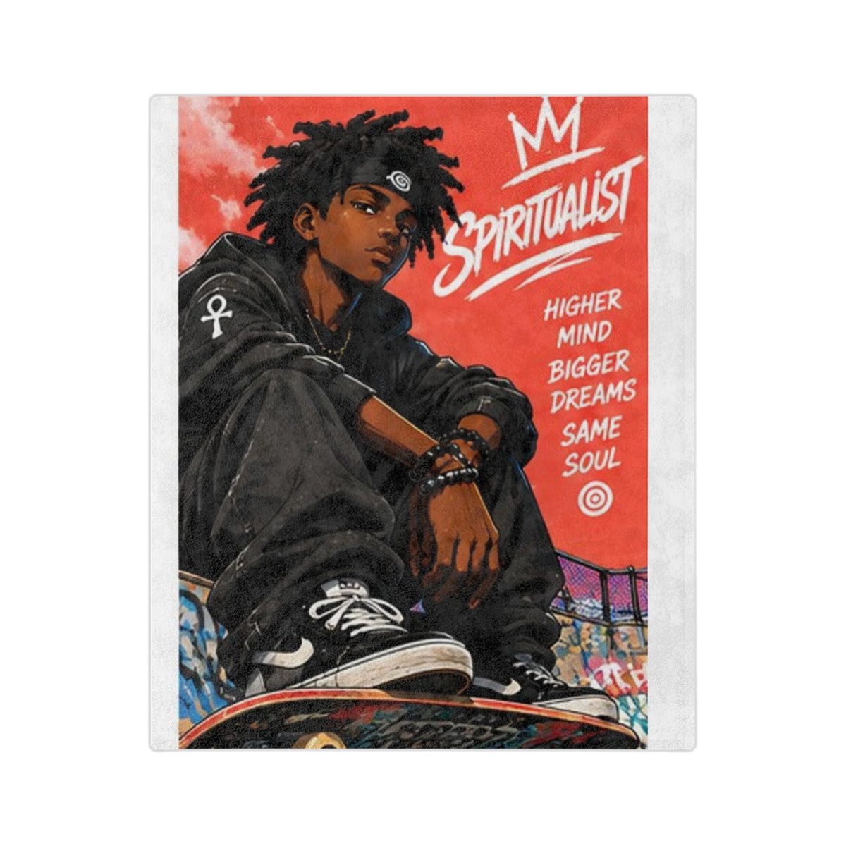 Spiritualist Skateboarder Velveteen Microfiber Blanket