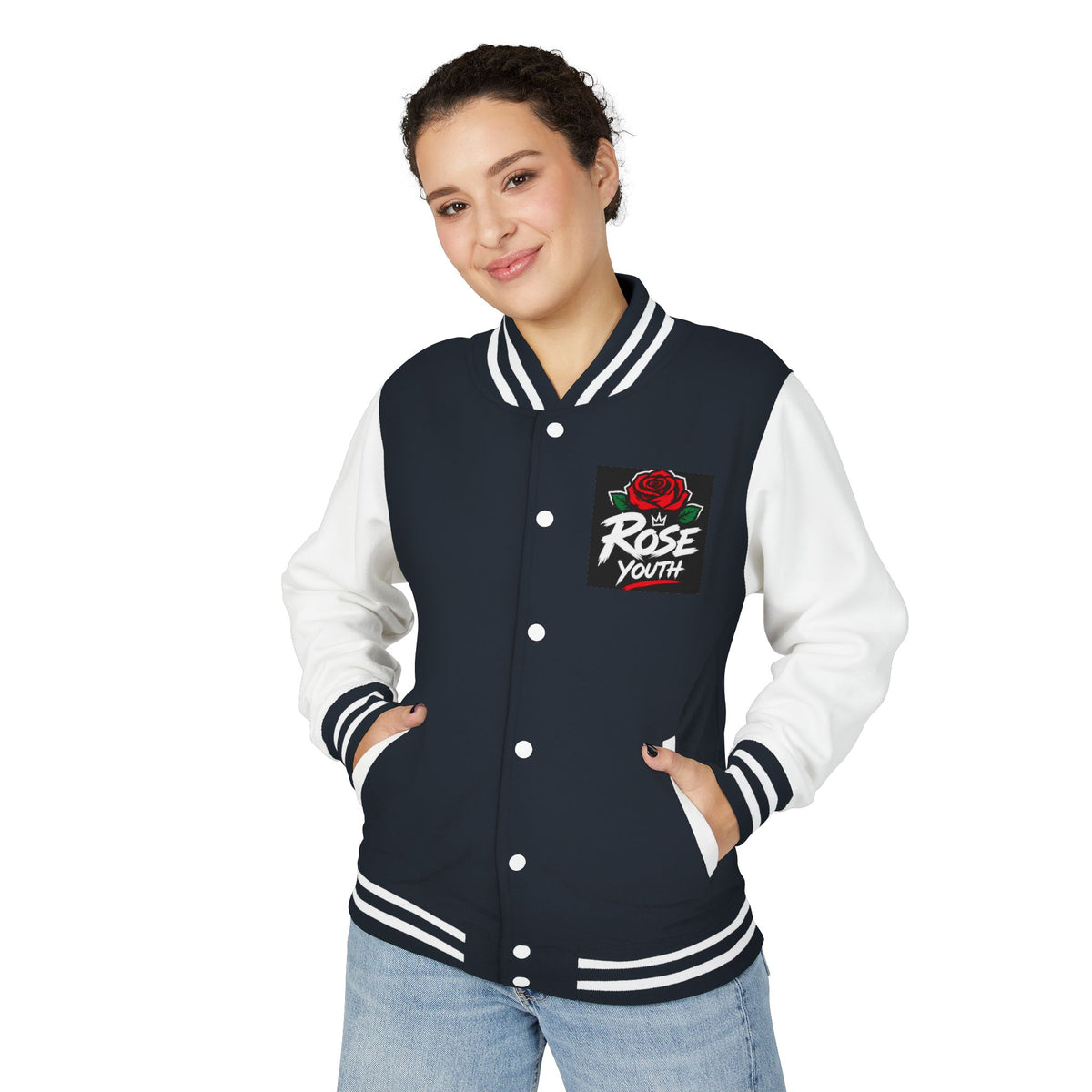 Rose Youth Graffiti Logo Letterman Jacket