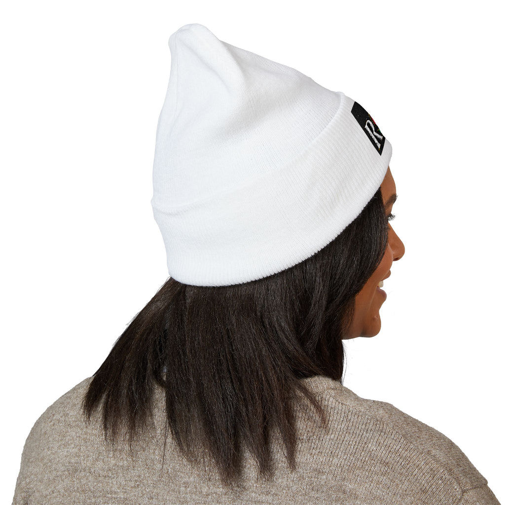 Rose Crown Embroidered Cuffed Beanie