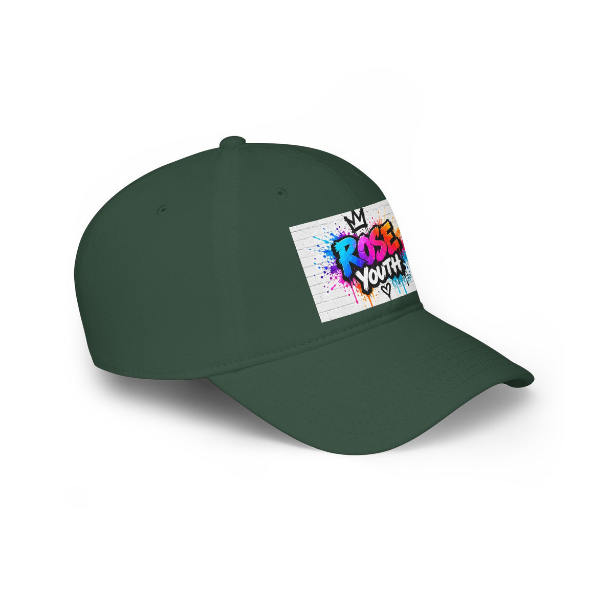 Rose Youth Drip Graffiti Logo Low Profile Baseball Cap