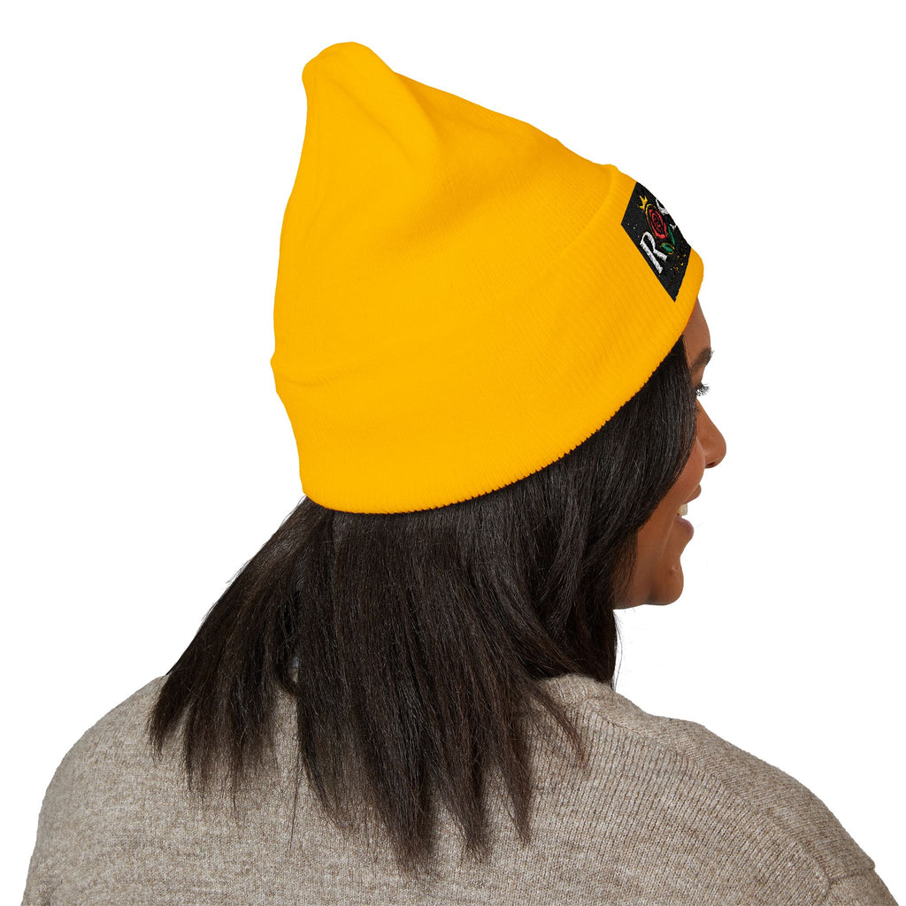 Embroidered 'ROSE Youth' Cuffed Beanie — 'Young Not Dumb' Streetwear Knit Hat