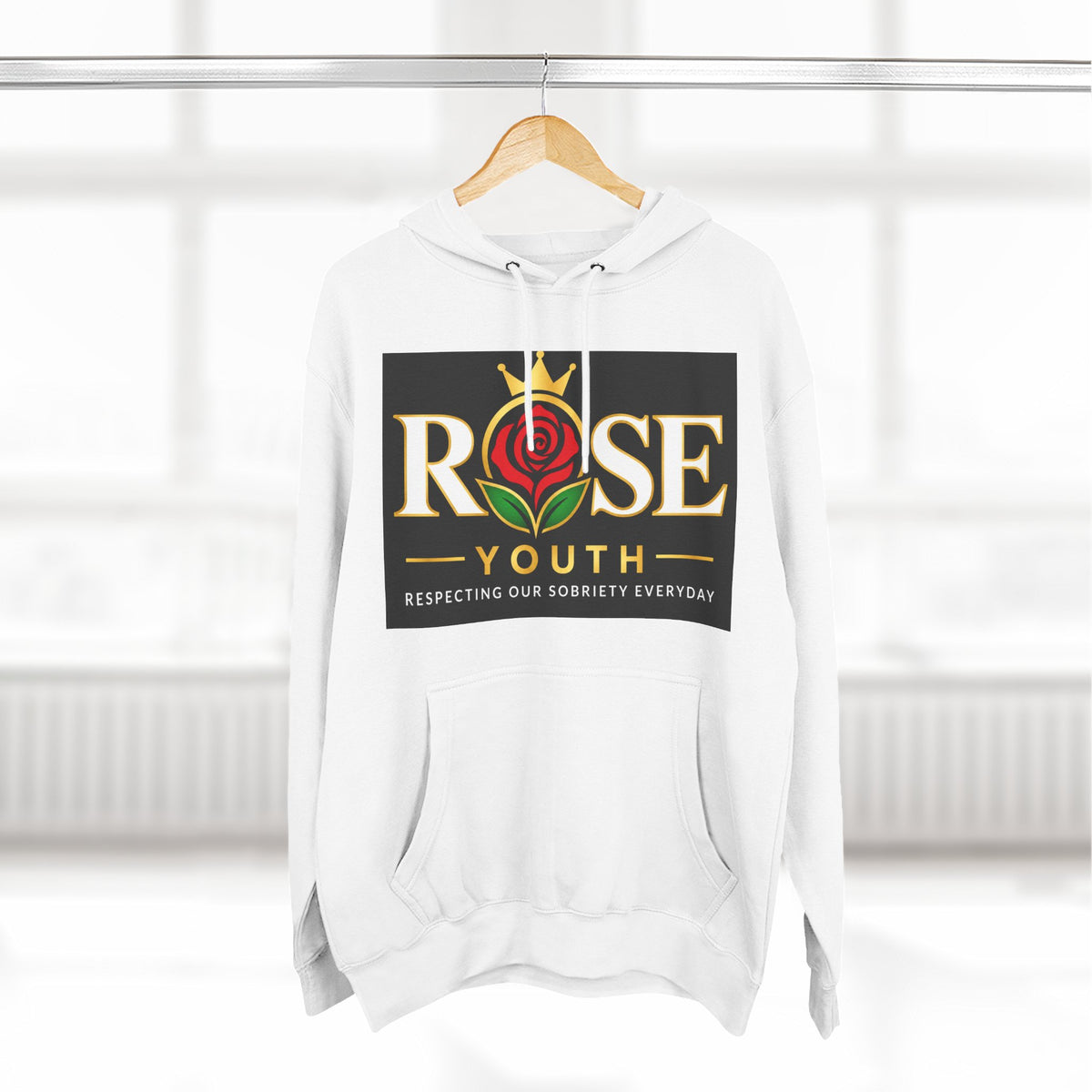 ROSE Youth Logo Hoodie — "Respecting Our Sobriety Every Day" Graphic Fleece Pullover