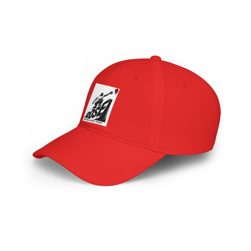 ROSE Reach Baseball Cap - Skate Culture Graphic Low Profile Hat (Japanese Kanji Inspired)