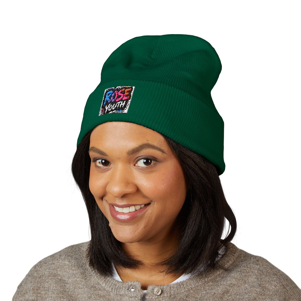 ROSE Youth Drip Embroidered Cuffed Beanie