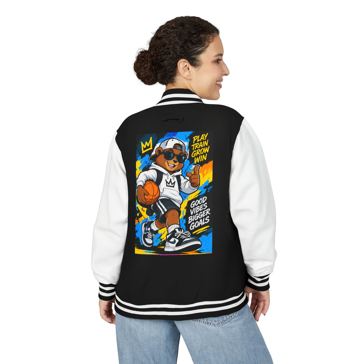 Rose Youth Bear the Baller Play Train Grow Basketball Letterman Jacket