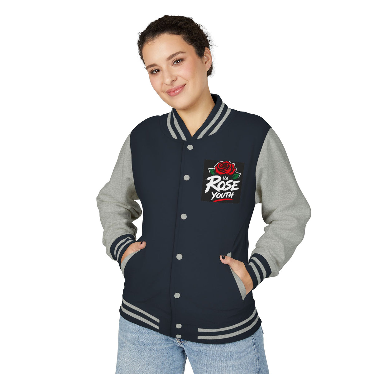 Rose Youth Graffiti Logo Letterman Jacket