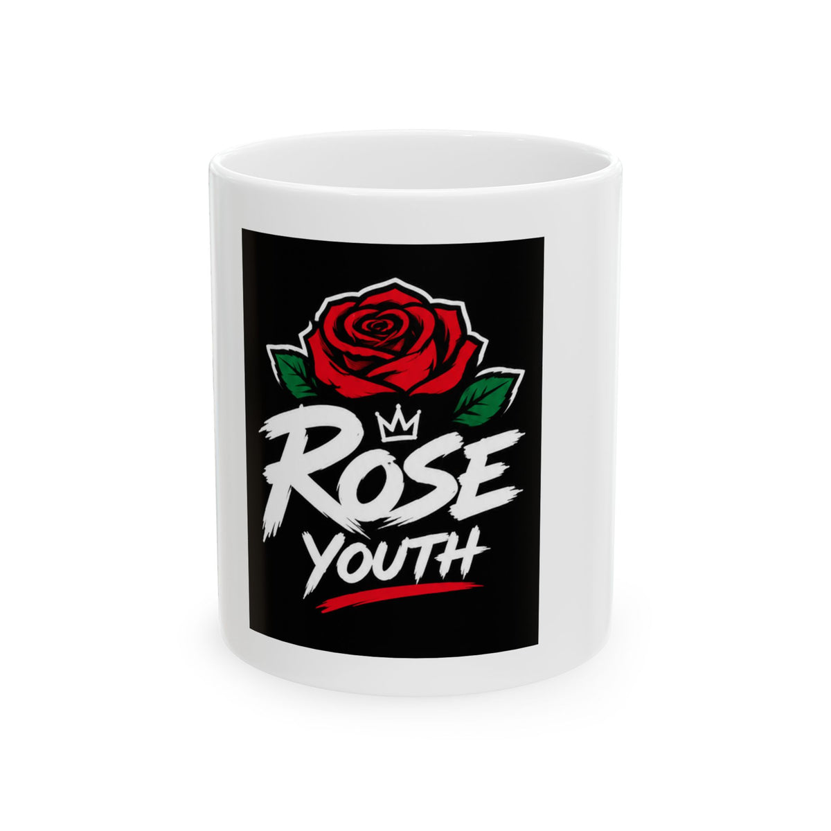 Rose Youth Graffiti Logo Ceramic Mug – Retro Street Art Coffee Cup (11oz/15oz)