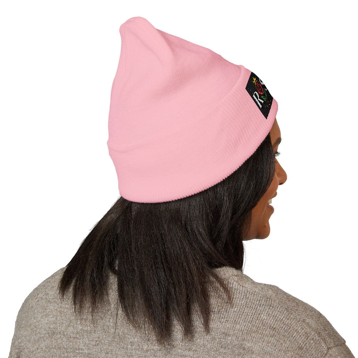 Embroidered 'ROSE Youth' Cuffed Beanie — 'Young Not Dumb' Streetwear Knit Hat