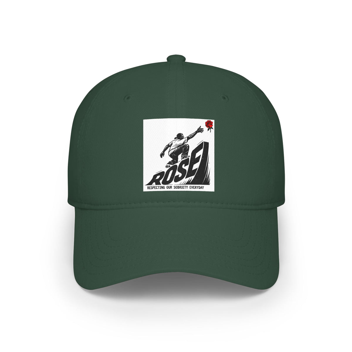 ROSE Reach Baseball Cap - Skate Culture Graphic Low Profile Hat (Japanese Kanji Inspired)
