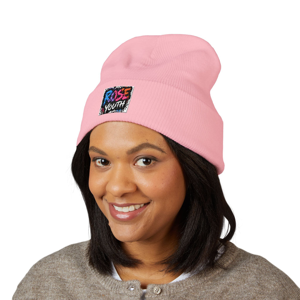 ROSE Youth Drip Embroidered Cuffed Beanie