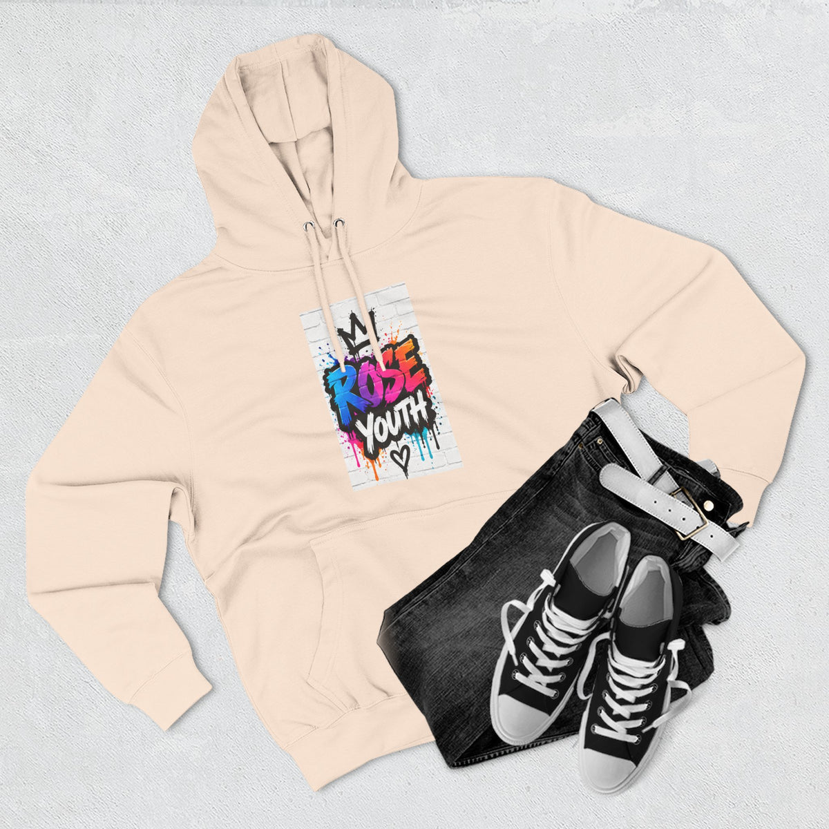 ROSE Youth Drip Logo Hoodie - "Bear The Baller" Motivational Back Panel