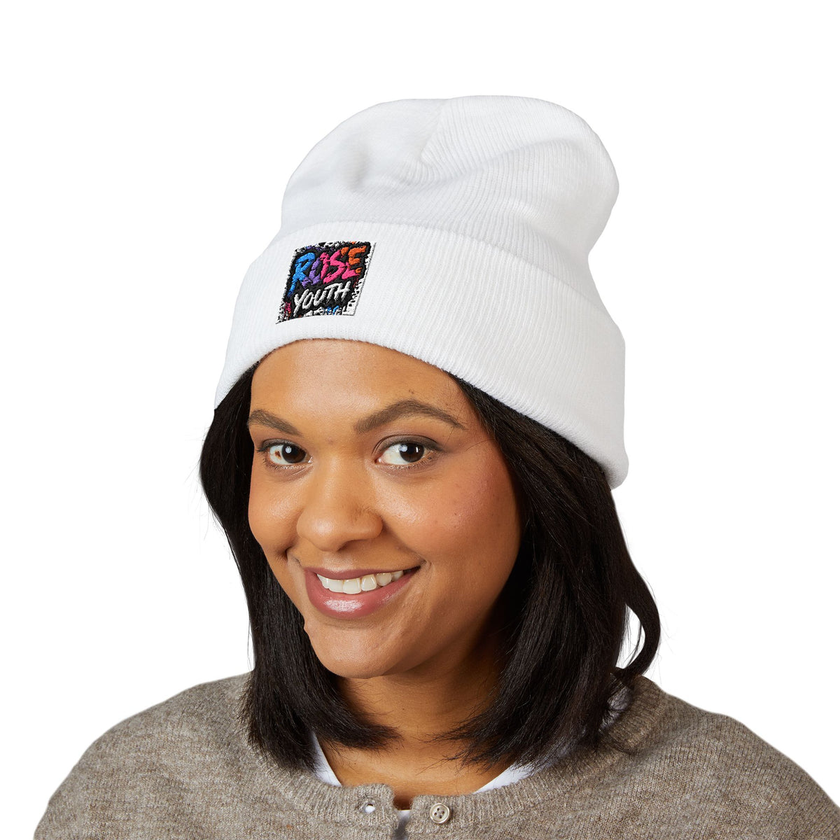 ROSE Youth Drip Embroidered Cuffed Beanie
