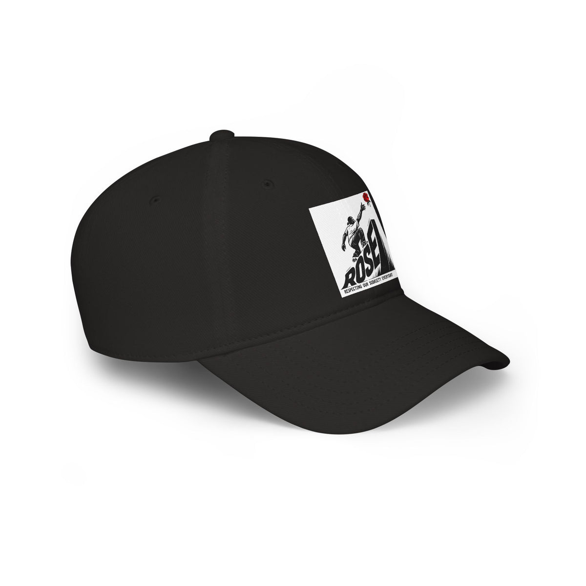 ROSE Reach Baseball Cap - Skate Culture Graphic Low Profile Hat (Japanese Kanji Inspired)