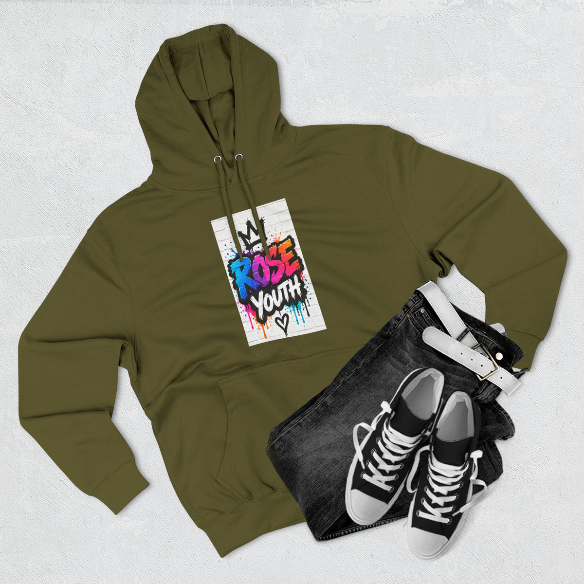 ROSE Youth Drip Logo Hoodie - "Bear The Baller" Motivational Back Panel